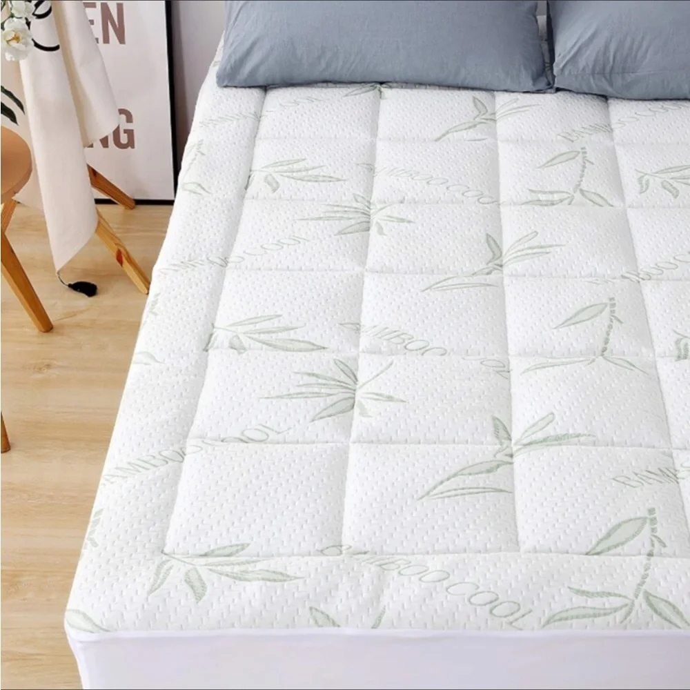 Bamboo Mattress Pad-Overfilled Extra Plush Topper